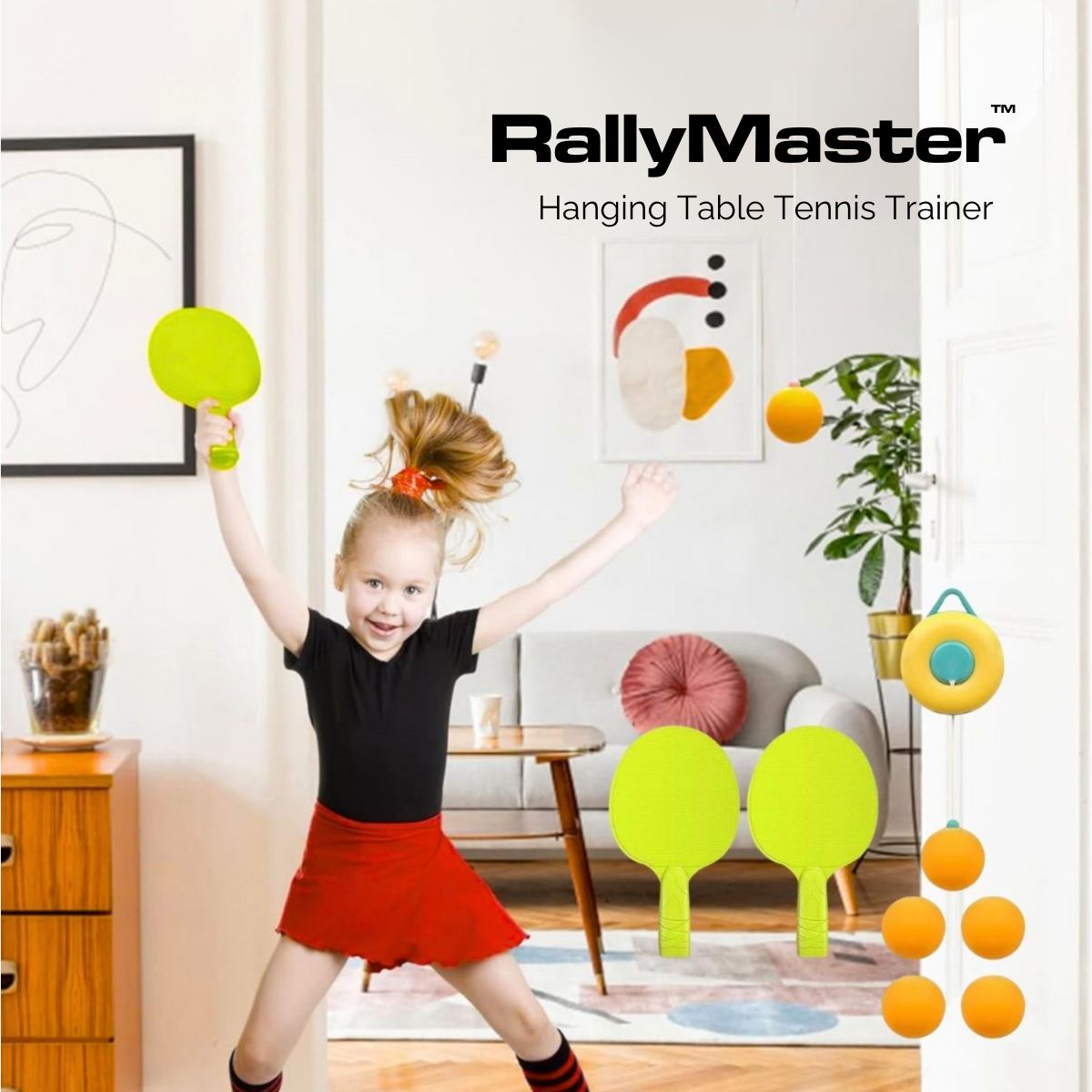 RallyMaster™ Hanging Table Tennis Trainer