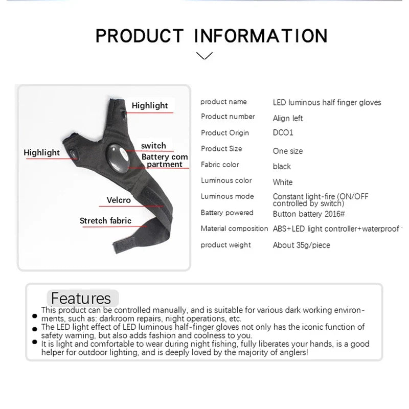 LightHands™ Finger Gloves with Lights