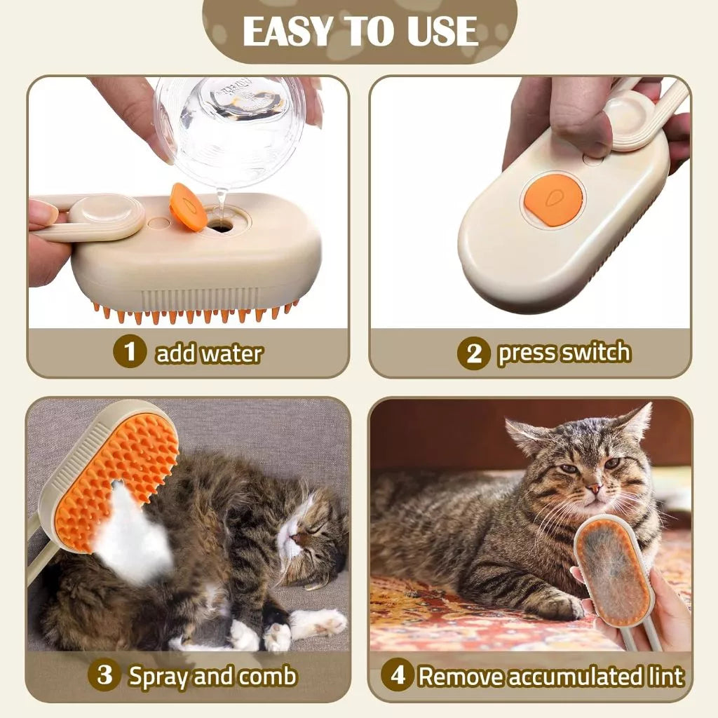 FurMist™ 3-in-1 Pet Steam Brush