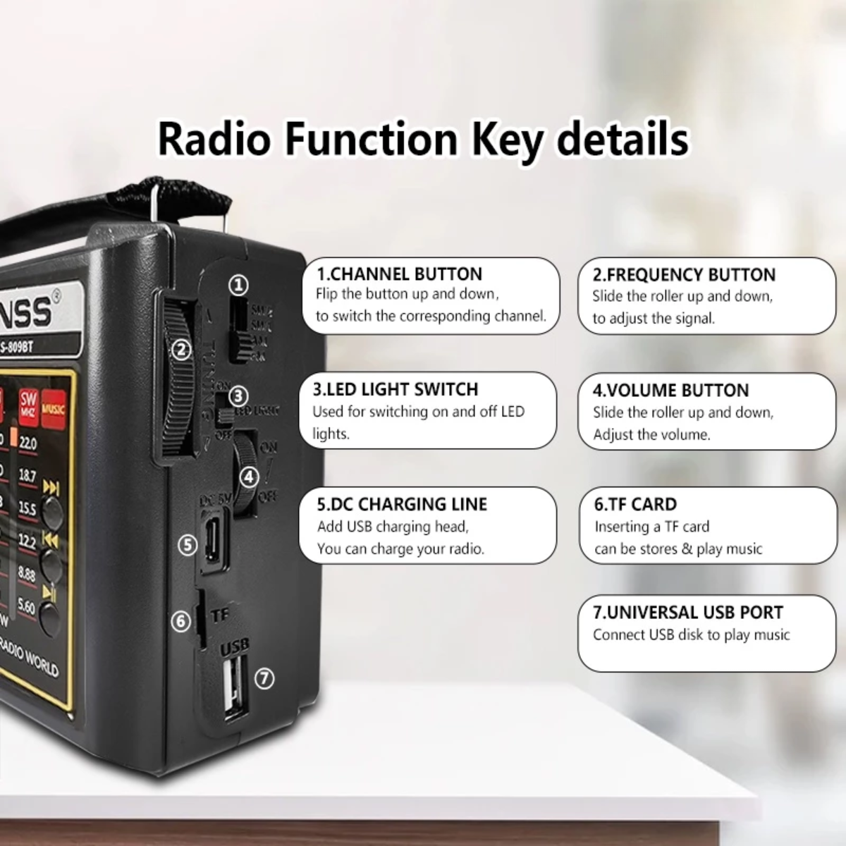 SolarBeat™ Solar-Powered Bluetooth Radio